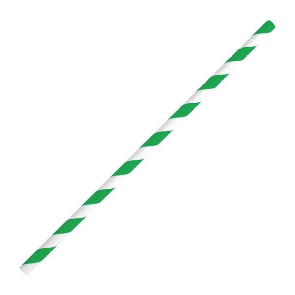 Fiesta Compostable kompostierbare flexible Papierstrohhalme grün (250 Stück), FB143
