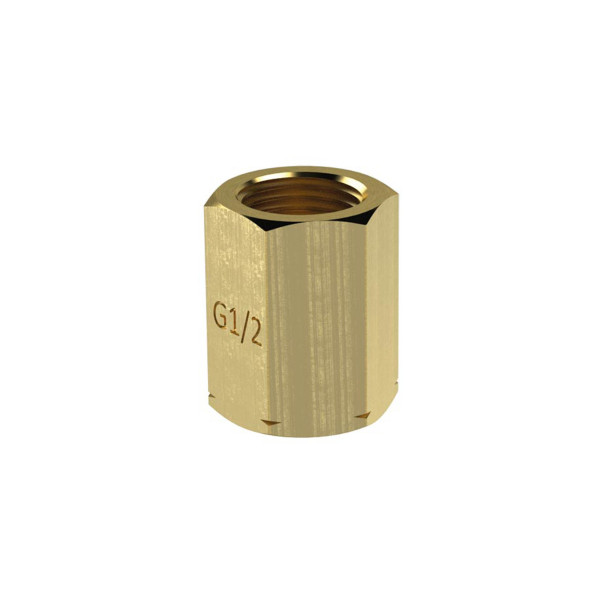 Wika Spannmuffe, G 1/2, nach DIN 16283, 6-kant, Messing, 120109