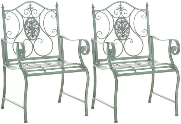 CLP 2er Set Gartenstühle Punjab, antik-grün, 320695