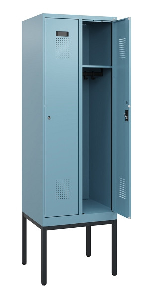 C+P Spind Evolo PLUS, Gestell, 2 Abteile, 1950x600x500mm, 0010/0010, Zylinderschloss, 0490305-20 S10048
