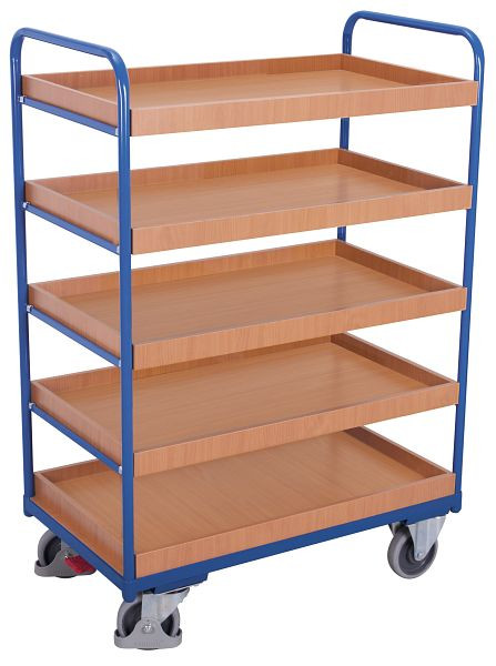 VARIOfit Etagenwagen hoch, Ladefläche: 965 x 655 mm, RAL 5010 enzianblau, Ladehöhe: 270 / 530 / 805 / 1.080 / 1.350 mm, sw-700.248