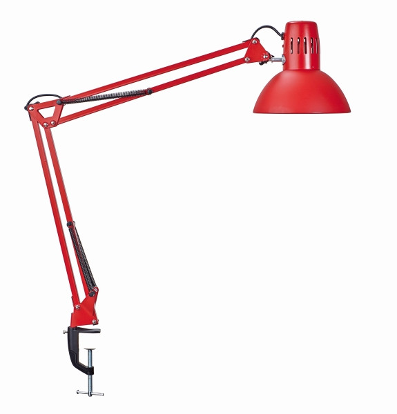 MAUL LED-Tischleuchte MAULstudy Klemme, mit Leuchtmittel E27, rot, 8201125