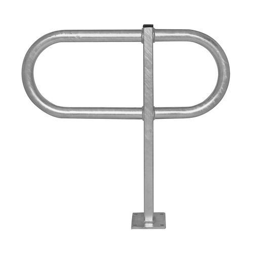 DENIOS Anlehnbügel, ovaler Bügel aus Rundrohr, feuerverzinkt, zum Aufdübeln Höhe 800 mm, 310964