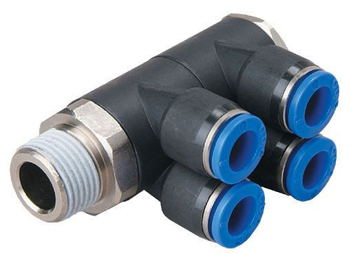 timmer B-YVTEdk2-4-1/8-KU, Y-Verteiler-Einschraubverschraubung konisch Gewinde, Schlauch-Ø: 4 mm, Gewinde: 1/8", VE: 5 Stück, 03180919