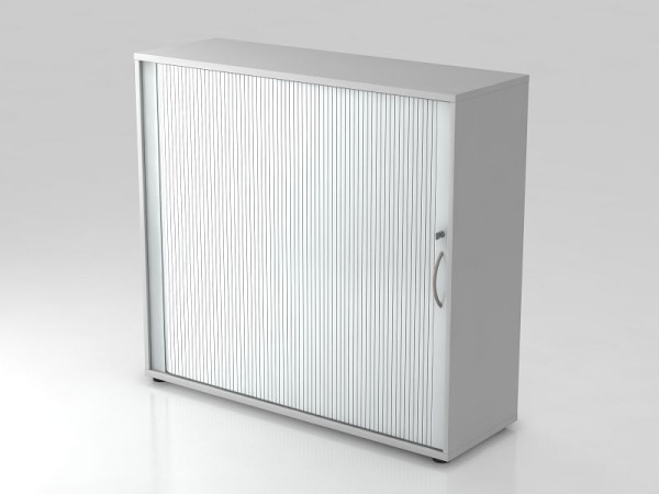 Hammerbacher Rollladenschrank horizontal, 3OH 120cm Bogengriff Grau/Silber, 120x40x110 cm (BxTxH), V1733S/5/S/BM