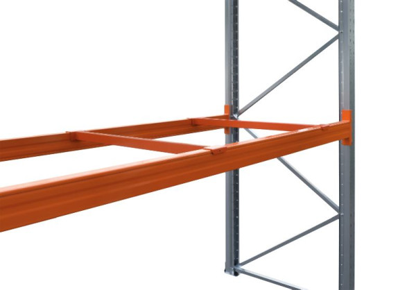 hofe Tiefensteg, RAL 2004 reinorange für Regaltiefe 1100 mm zur Auflage von Spanplatten-Ebenen, und Abstützung der Mittelkufe, PH-TST1100