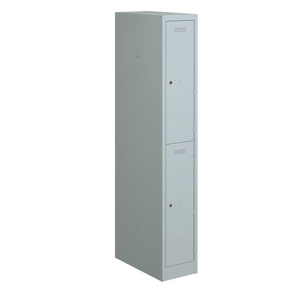 Bisley Garderobenschrank Primary Locker 1 Abteil mit zwei Fächern 300 mm, Farbe lichtgrau, PL3050S2645