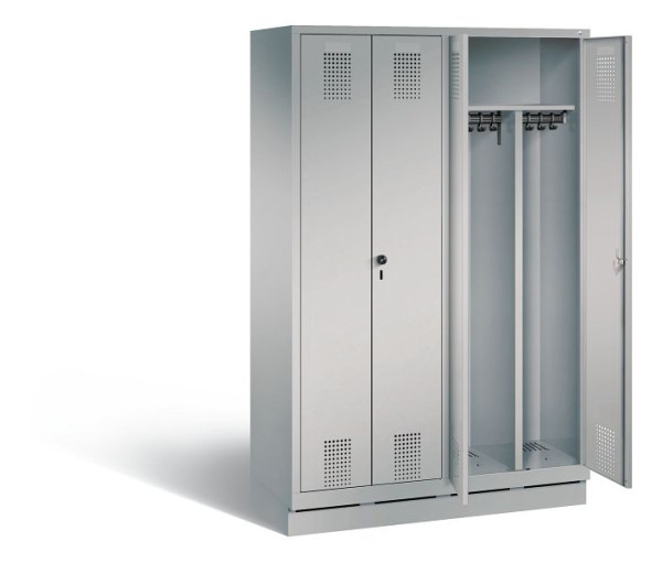 C+P Schwarz-Weiss-Spind Evolo, H1800xB1190xT500mm, Farbe: Weißaluminium, 48022-40 S10246