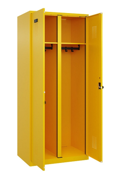 C+P Schwarz-Weiß-Spind Evolo PLUS, 2 Abteile, 1850x800x500mm, 1023/1023, Drehriegel, 049002-22 S10022