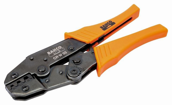 Bahco Ratschen-Crimpzange für unisolierte, offene Steckverbinder, CR W 03