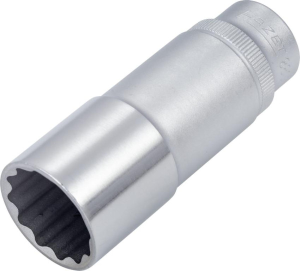 Hazet Steckschlüsseleinsatz, Doppelsechskant, Vierkant hohl 10 mm (3/8 Zoll), 20 mm, Lange Ausführung Mit Rändelung, 880TZ-20