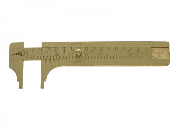 HELIOS PREISSER Knopfmaß, Hartmessing, abgesägter Schnabel, mit Nonius, 100 x 20 mm, 180330