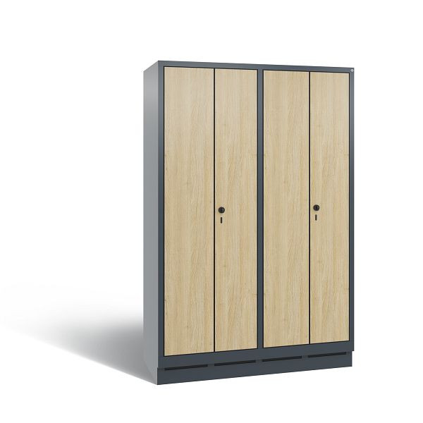 C+P Spind Evolo, 4 Abteile, H1800xB1190xT500 mm, Anthrazit/MDF Eiche, 48022-40 S10412