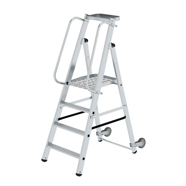 Munk Günzburger Steigtechnik Plattformleiter Sanitär 4 Stufen mit Ablageschale, 052091