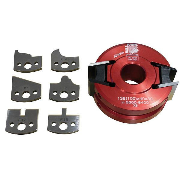 Holzmann Universal Profilmesserkopf im Set, 100 x 40 x 30 mm, Alu, BG-test, UNISET40