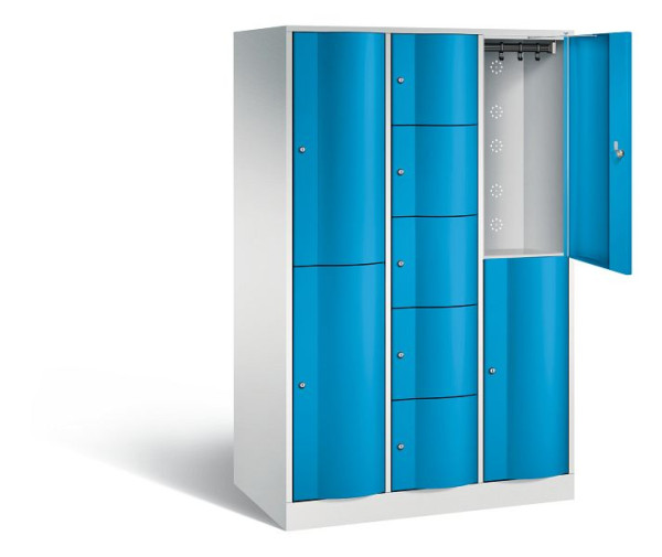 C+P Kombi-Schließfachschrank Resisto, H1950xB1148xT640mm, Farbe: Lichtgrau / Lichtblau, 8070-3730 S10017