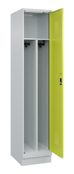 C+P Spind Evolo PLUS, mit Sockel, 1 Abteil, 1950x400x500mm, 7035/0024, Verschluss Zylinderschloss, 049020-12F S10042