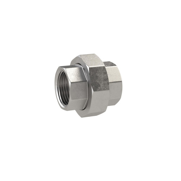 Riegler Lösbarer Doppelgewindenippel, flachdichtend, Rp 1, IG, SW 54, ES 1.4408, 118068