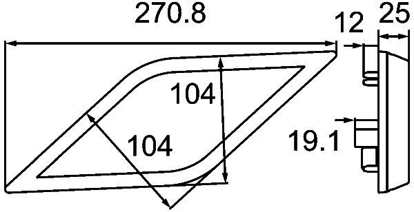 HELLA LED-Rückfahrscheinwerfer, Shapeline Style, 24/12V, geschraubt, für waagerechte Befestigung, Stecker: AMP, 3-polig, links, 2ZR 013 345-111