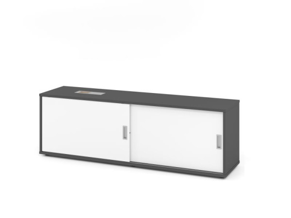 Hammerbacher Sideboard 1751S, 1,5 OH, Graphit / Weiß, 160x40x52cm, 1 verstellbarer Fachboden, XMST, XDSM, XBHM, XB, V1751S/G/W