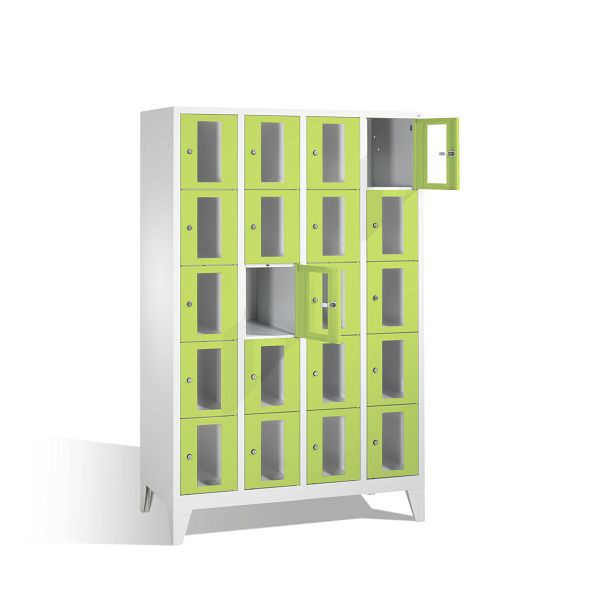 C+P Schließfachschrank Classic, H1850xB1190xT500mm, Farbe: Lichtgrau / Viridingrün, 8010A405 S10007