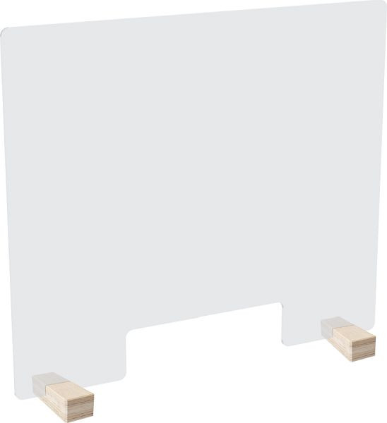 Moedel Infektionsschutzscheibe, Nies- und Hustenschutz, mit Aussparung, Acrylglas, 800x700 mm, 104293