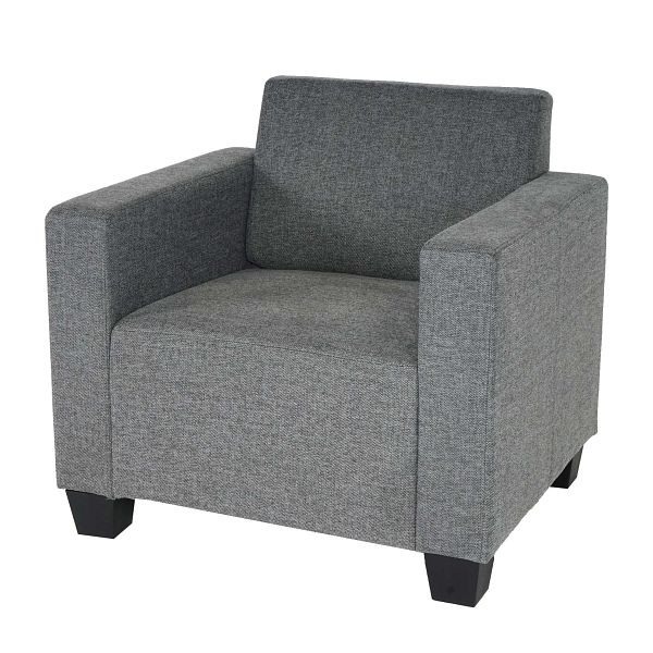 Mendler Sessel Loungesessel Lyon, Stoff/Textil, grau, 75190