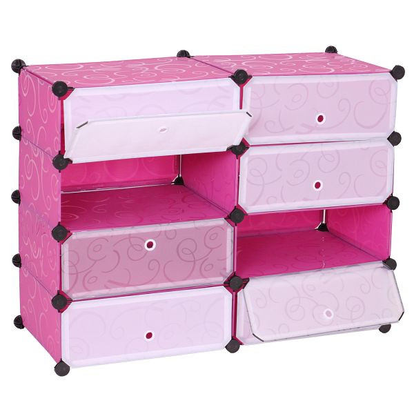 Mendler Schuhschrank HWC-B66, Schuhablage Schrank Steckregal Aufbewahrung, 8 Fächer 73x92x36cm, rosa, 60605