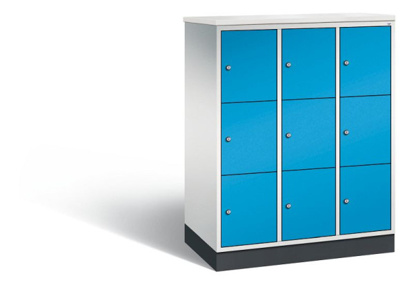 C+P Schließfachschrank Intro, H1255xB920xT490mm, Farbe: Lichtgrau / Lichtblau, 8573-301 S10378