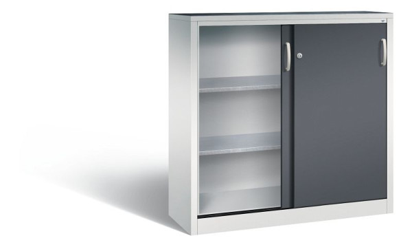 C+P Schiebetürenschrank Acurado, H1200xB1200xT400mm, Farbe: Lichtgrau / Schwarzgrau, Bügelgriff, 2047-09 S10041