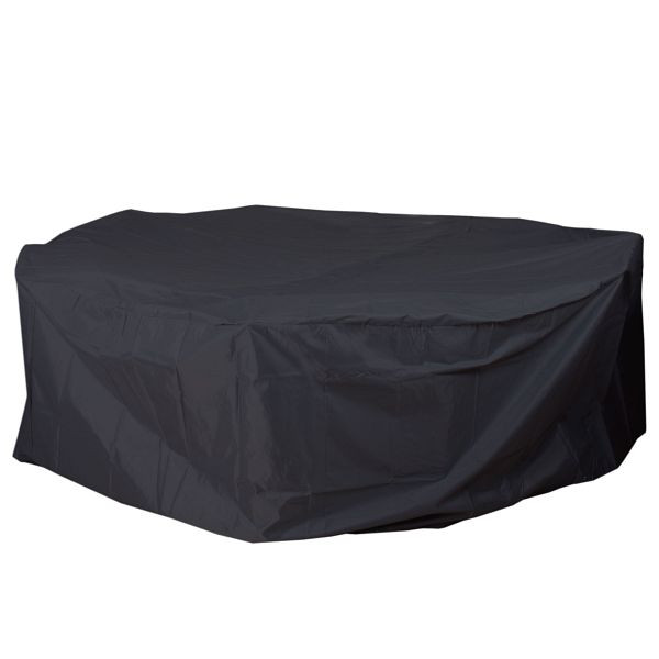 Mendler Abdeckhaube HWC-J41, Abdeckplane Schutzplane Schutzhülle, Outdoor Gartenmöbel Garnitur, anthrazit, rund Ø 310cm, 77649