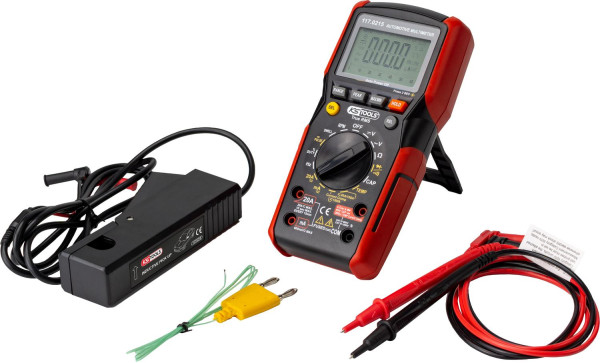KS Tools Digital Multimeter inkl. Prüfspitzen mit integriertem Schlagschutz, 117.0215