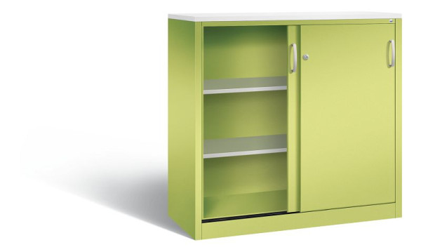 C+P Sideboard mit Schiebetüren Acurado, H1200xB1200xT500mm, Farbe: Viridingrün / Viridingrün, Bügelgriff, 3 OH, 2057-1200 S10266