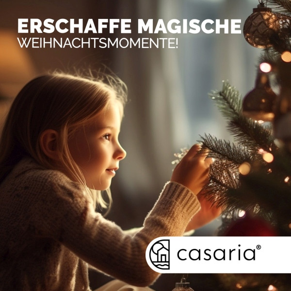 casaria Künstlicher Weihnachtsbaum, 140 cm Höhe, mit Fuß und 100 LED Lichterkette, 107721