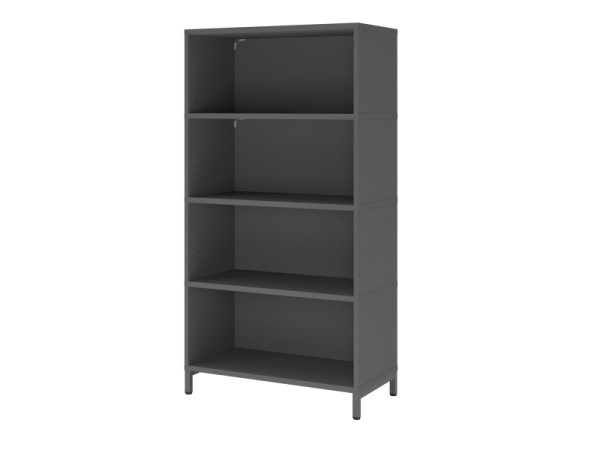 Hammerbacher Regal, 4OH, Sockel, graphit, 80 x 40 x 153,2cm, VFW48REKU/G