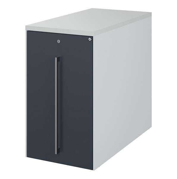 C+P Auszugschrank in Schreibtischhöhe Asisto, H740B430T800 mm, 7035/7016, links der Tischplatte, 148466-00L S10054
