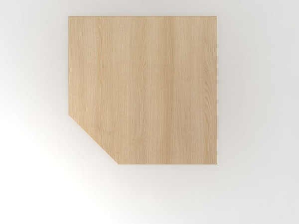 Hammerbacher Verkettungsplatte Trapezform /Stützfuß Eiche/Silber, Quadratform mit abgeschrägter Ecke, VHT12/E/S