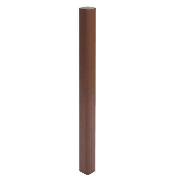 Mendler Alu-Pfosten Sarthe-WPC-Zaun, Pfeiler Pfahl, Stecksystem, 98cm, braun, 76250