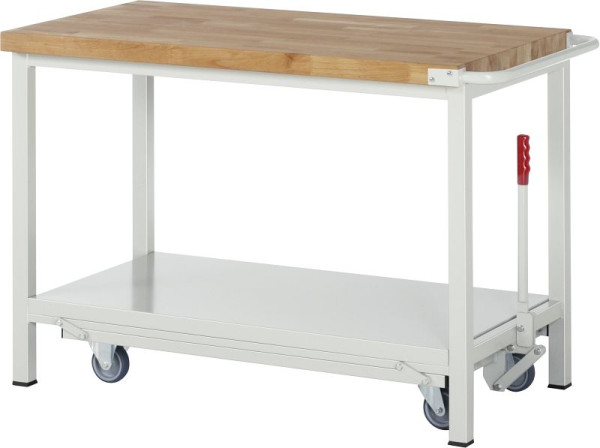 RAU Werkbank mit absenkbarem Fahrgestell Serie 8000, 1250x880x700 mm, 05-8000-6-127B4F.12