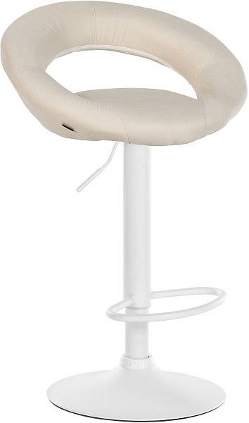 CLP Barhocker Olinda Stoff weiß, creme, 315793, 4251756433154