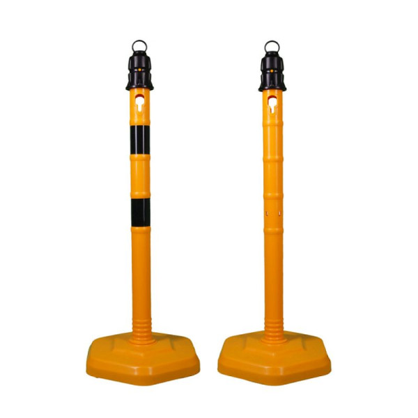 Stein HGS Kettenpfosten "Jumbo" aus Polypropylen 1m, Ø63mm, ca. 4,5kg, gelb mit 2 schwarzen Streifen, 15841