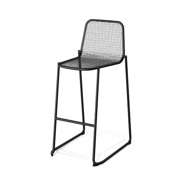 Feros Mase Barhocker Metall stapelbar, Schwarz, 50871