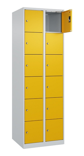 C+P Schließfachschrank Evolo PLUS, 12 Fächer, 1850x600x500mm, 7035/1004, 049000-206 S10000
