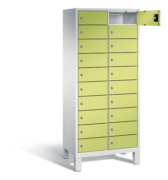 C+P Schließfachschrank Evolo, H1700xB810xT500mm, Farbe: Lichtgrau / Viridingrün, 48010-2210 S10036