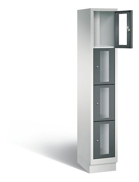 C+P Schließfachschrank Classic, H1800xB320xT500mm, Farbe: Lichtgrau / Anthrazitgrau, 8020A104 S10018