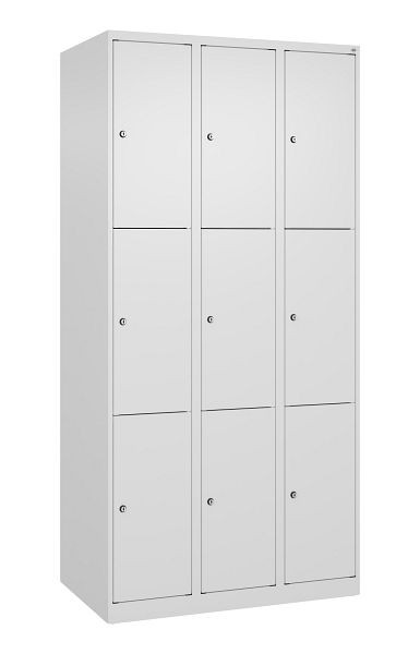 C+P Schließfachschrank Classic PLUS, 3 Abteile mit je 3 Fächern, 1850x900x500mm, 9016/9016, 080000-303 S10012
