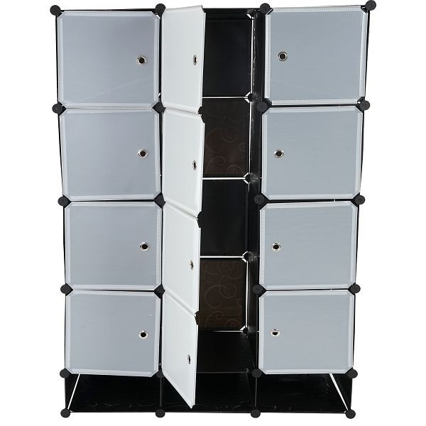Mendler Regalsystem Sydney T306, Steckregal Garderobe Kleiderschrank, 8 Boxen je 37x37x47cm schwarz, 37019
