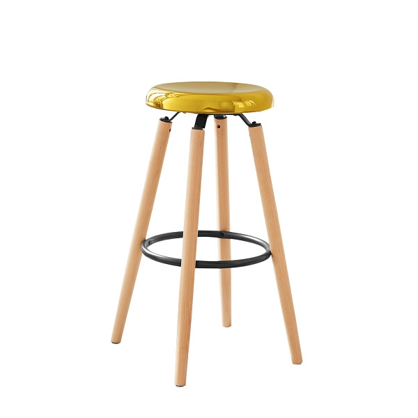 SoBuy Barhocker, 39x73cm, Beine aus Buche; Sitz aus Metall, FST89-G