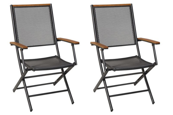 Merxx Itanos Klappsessel, 2er Set, hohe Rückenlehne, Aluminium mit Kunststoff, 50485-217