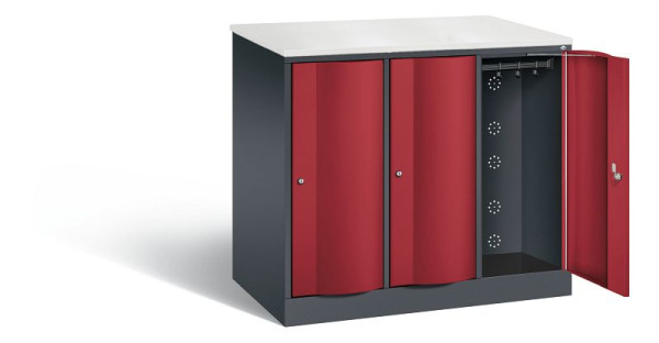 C+P XL-Schließfachschrank Resisto, H1077xB1148xT640mm, Farbe: Schwarzgrau / Rubinrot, 8271-373 S10028